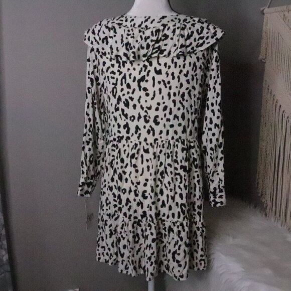 Zara | NWT Leopard Print Ruffled Mini Dress Medium - Picture 6 of 6